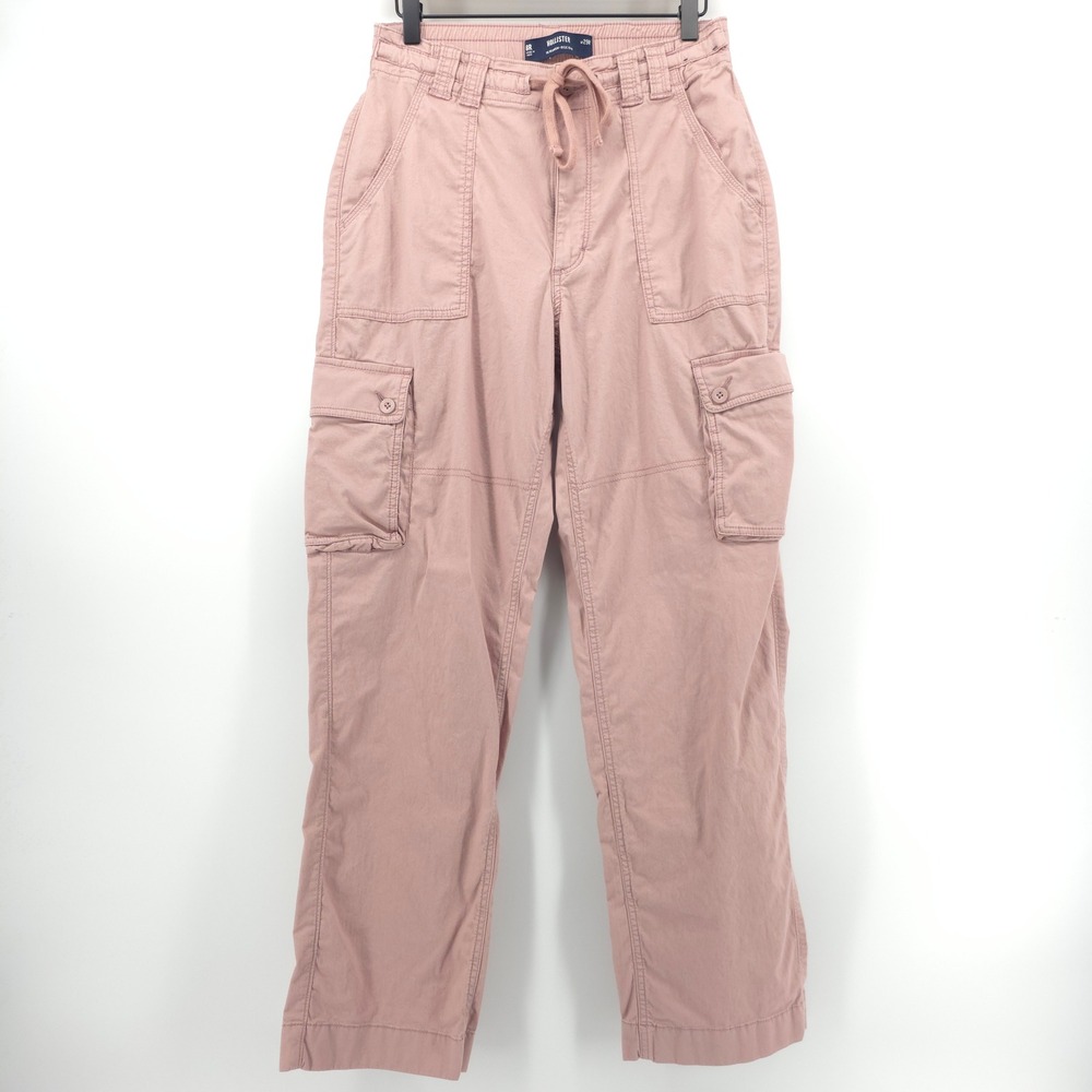 Hollister Womens Cargo Pants Ultra High-Rise Dad 8R W29R Pink Utility Streetwear